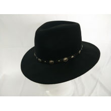 Sombrero de Fedora con banda de cinta de terciopelo (F-070003)